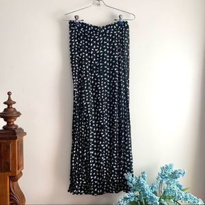 Bird Pattern Buttoned Midi Skirt‎